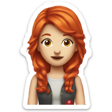 red head cherry g sticker