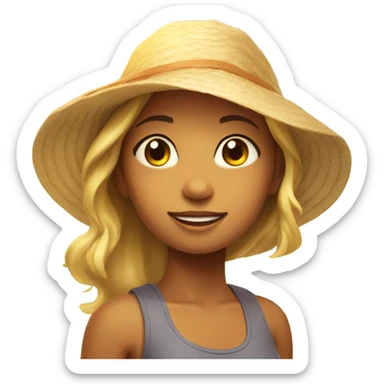 girl in the sun on the beach sticker