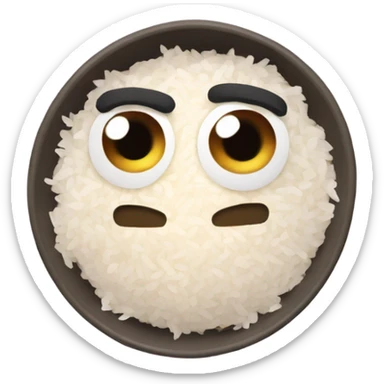 bowl of rice with eyes in discord style sticker