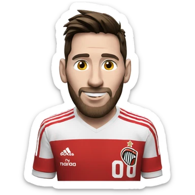 messi con camiseta de river plate sticker