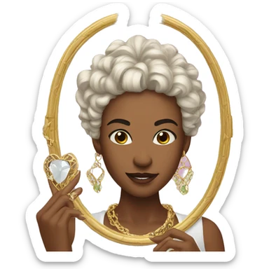 mirror selfie with jewelry sticker