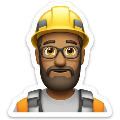 constructor guy thinking sticker