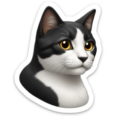 gato negro y blanco sticker