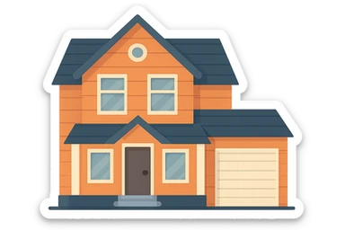 Flat design style house sticker