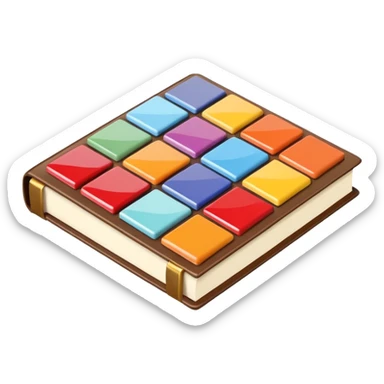 a book with brightly colored tile samples sticker