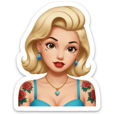 pin-up tattoo all-over sticker