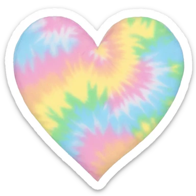 Pastel tie dye heart sticker