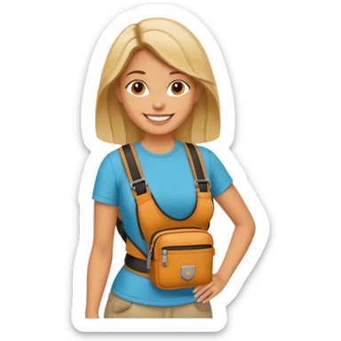 woman with waist bags sticker