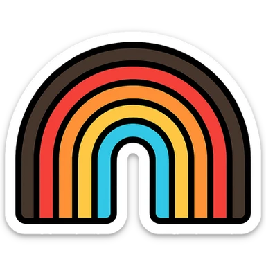 a clean and clear rainbow made of the intersex inclusive progress pride flag colors, no background sticker