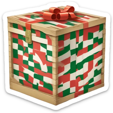 caja de regalo con embalaje de la bandera de México sticker