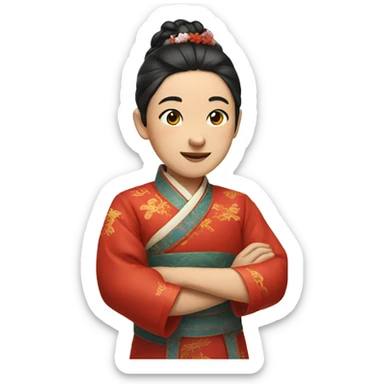 chinese in traditional clothes sticker