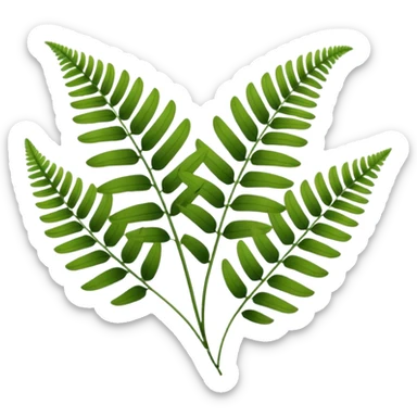 lush green fern fronds, natural plant sticker