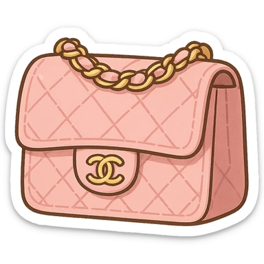 Luxury Chanel handbag pink sticker