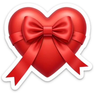 heart with ribbon bow sticker