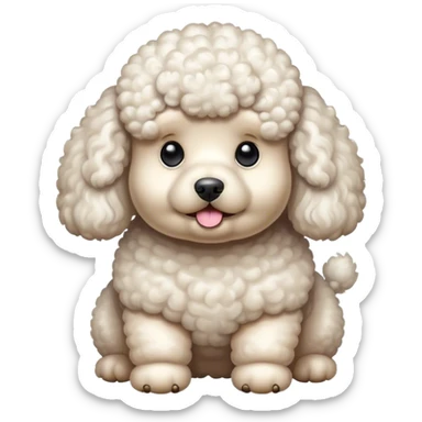 Poodle blanco gordito sticker