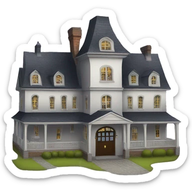 Haunted manor hotel with attached garage  sticker