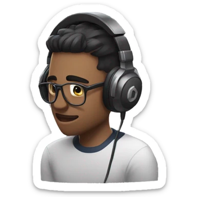 discord gamer wearing a headphone, mad about the game he lost sticker