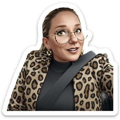 girl in leopard print car sticker