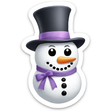 Snowman with a lilac bow sticker