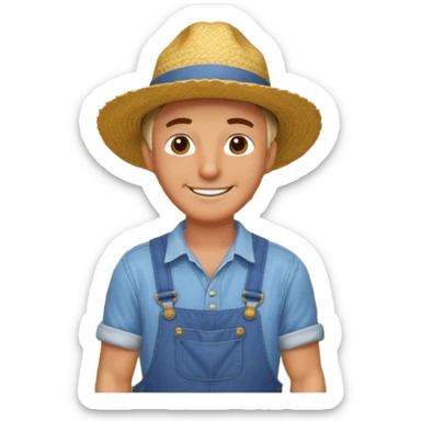 Man in a with farmers sticker