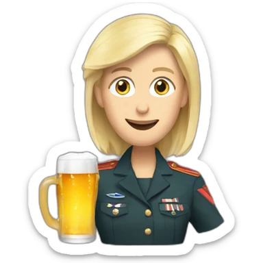 Marine Lepen drink a beer sticker
