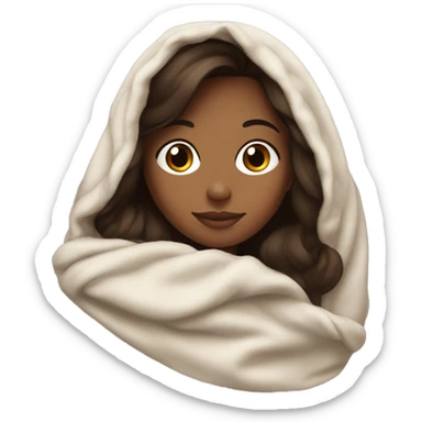 Cozy blanket brunette girl  sticker