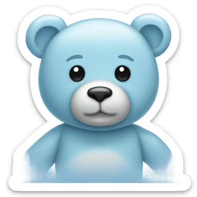 Light blue teddy bear sticker