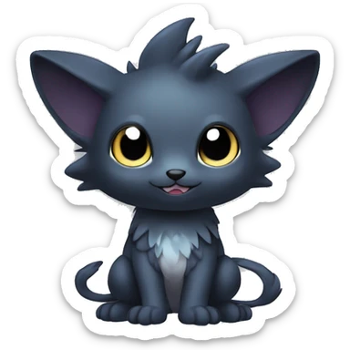 Cute cool shiny fantasy dark-themed animal hybrid Fakemon full body sticker