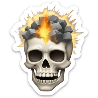 The iPhone skull emoji with its head exploding sticker
