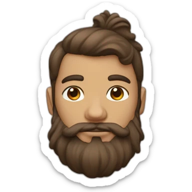 Homme métisse avec les cheveux brun et bouclés qui tient une lance sticker