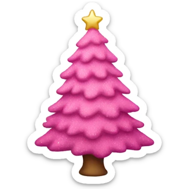 Pink Christmas tree sticker