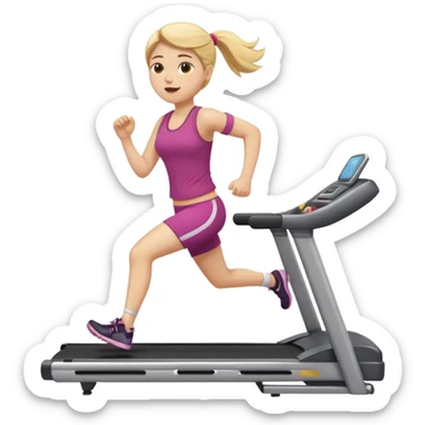 girl running on tredmil fat emoji sticker