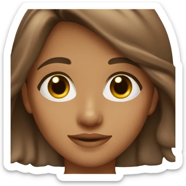 girl with brown hair with highlights, peach skin, and hazel eyes sticker