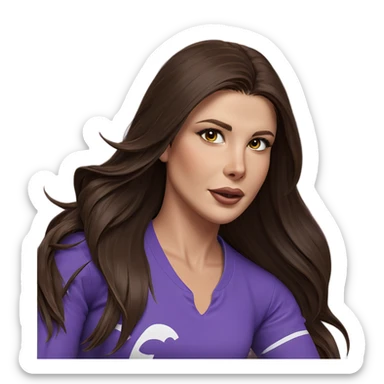 girl with long brown hair sticker