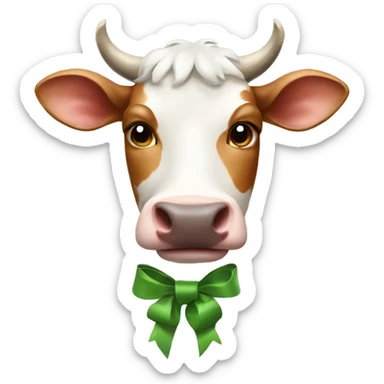 Cow with a bow sticker