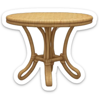 Circle rattan table sticker