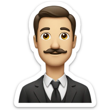 Homme avec une petite moustache carré sticker