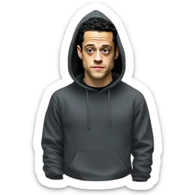 rami-malek-hoodie-hacker-on-head sticker