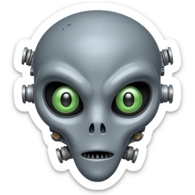 make and alien half ruined sticker