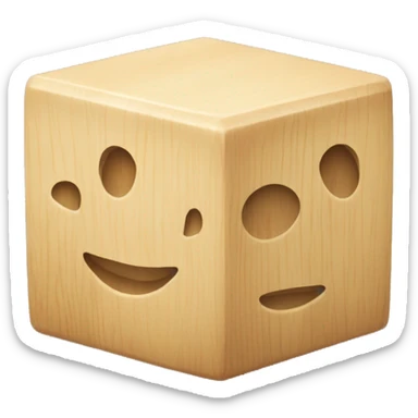 creme wooden cube to sit  sticker