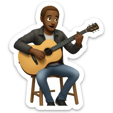 trey playing guitar sticker