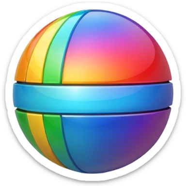 Tv globo logo with rainbow line and a ball sticker