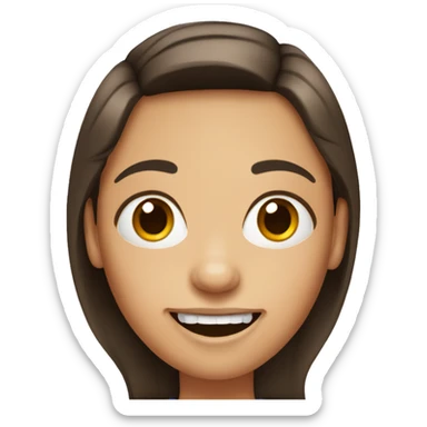 Hick brunette with missing front tooth sticker