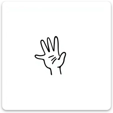 'Nah' hand gesture with palm facing out, casual and dismissive, cartoon style sticker