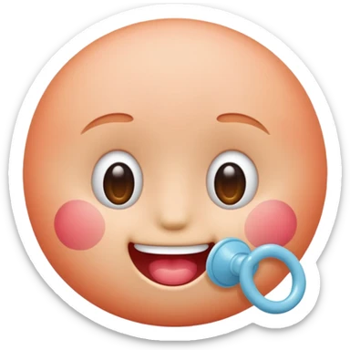 Blushing emoji using pacifier sticker