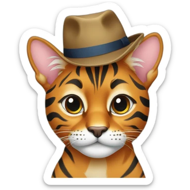 bengal in hat sticker