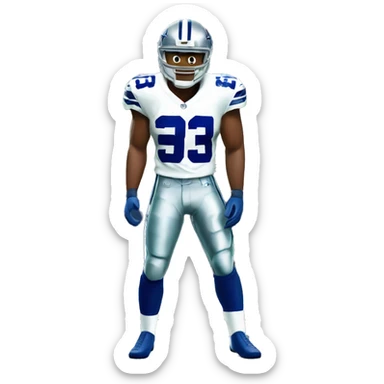 NFL football player, Dallas cowboys, in the end zone  sticker