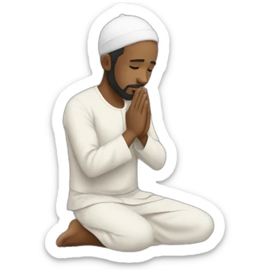 Muslim man praying black tuban sticker