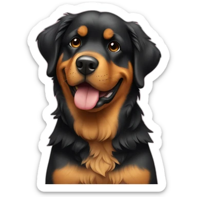 A Rottweiller hugging à golden retriever in box sticker