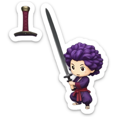 Tanjiro Kamado with Eggplant Sword sticker